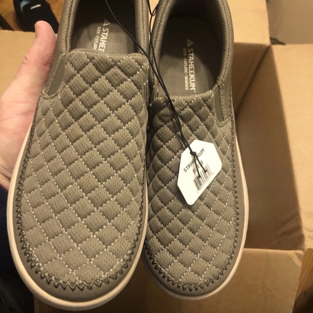 Staple Khaki Quilted Slip-On Loafers for Women